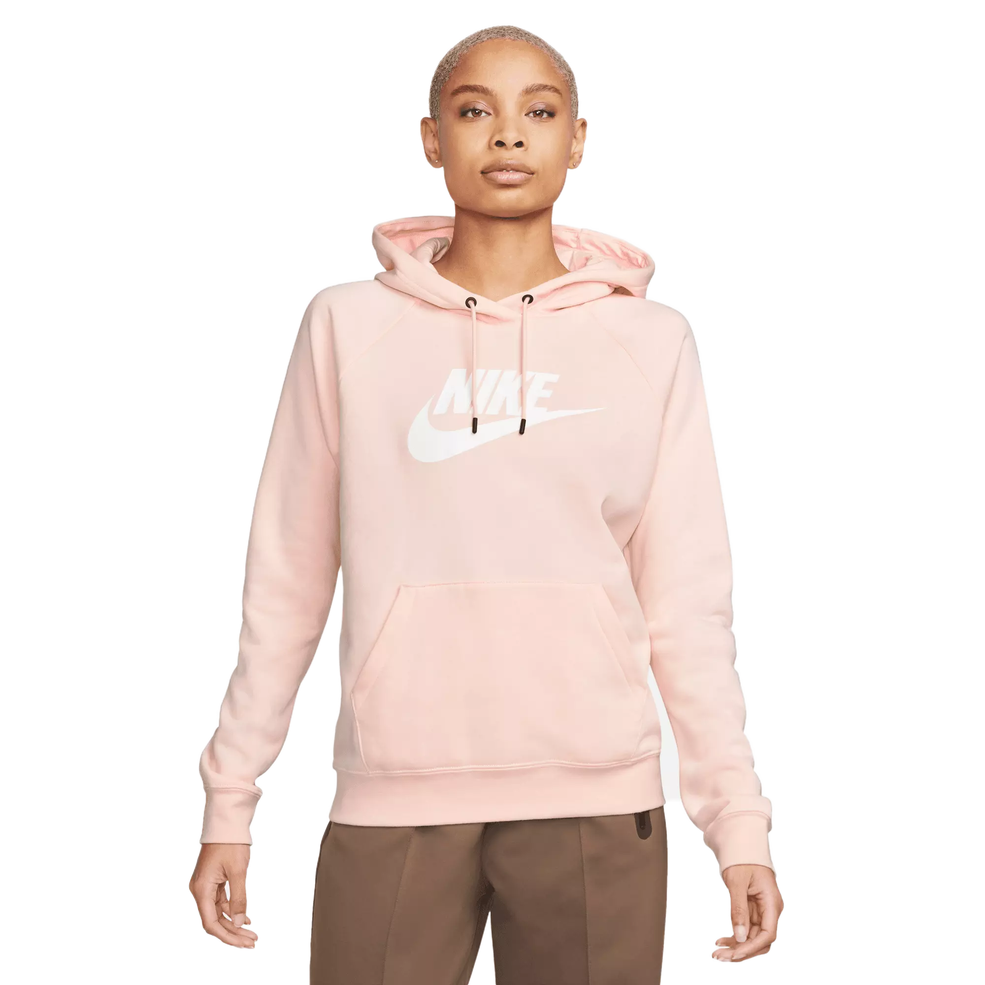 Nike Women s Sportswear Essential Fleece GX Pullover Hoodie Pink